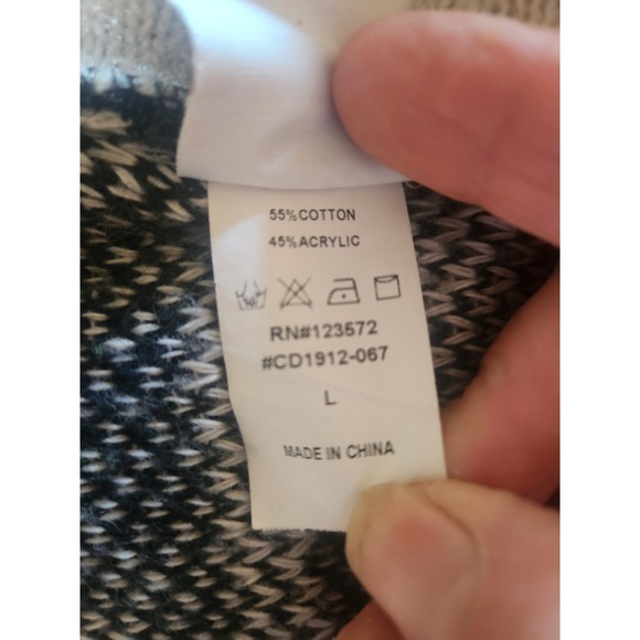 Northern Angel L Tribal Geometric Open Front Cardigan CD1912-067 Black Athleisur - Picture 6 of 9